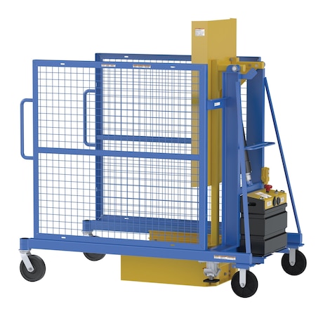 Vestil Trash Can, Blue/Yellow, Steel TCD-M-60-DC