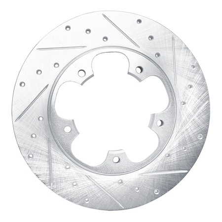 Dynamic Friction Co DFC Brake Rotor - Drilled and Slotted - Silver 631-54228R