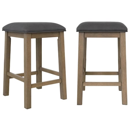 Sunset Trading Saunders Counter Height Backless Bar Stools, Grey, 2PK ED-D18620CS-2