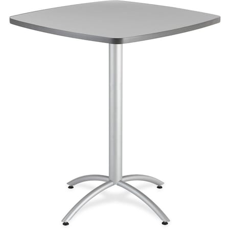Cafeworks CafeWorks Cafe/Breakroom Table, Gray Top, Silver Frame, 42 in W x 42 in L x 42 in H 65677