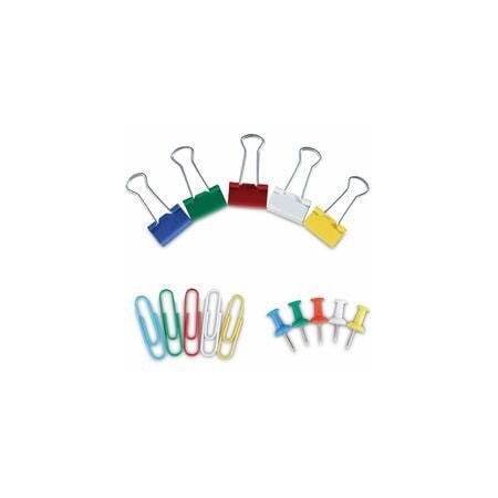 Universal Combo Clip Pack, 380 Paper Clips, 280 Push Pins and 46 Binder Clips UNV31203