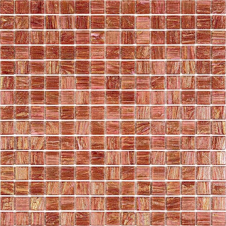 Apollo Tile Celestial 12inx12in Glossy Deepindian Red Glass Mosaic Wall and Floor Tile 20 sqft/case, 20PK APLST88RD213A