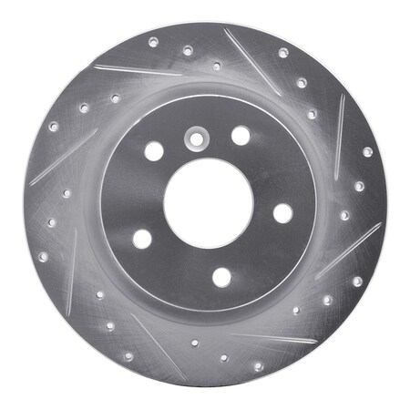 Dynamic Friction Co DFC Brake Rotor - Drilled and Slotted - Silver 631-11004R