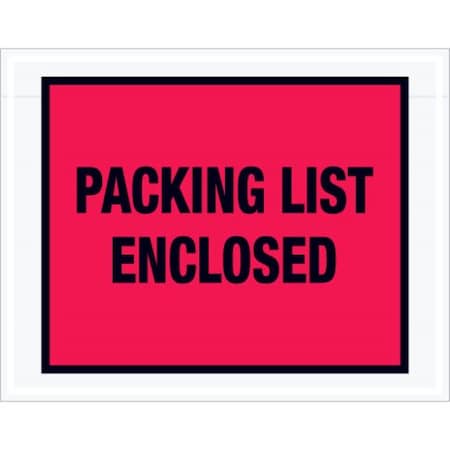 Zoro Select Packing List Envelopes, Red, PK1000 PL406