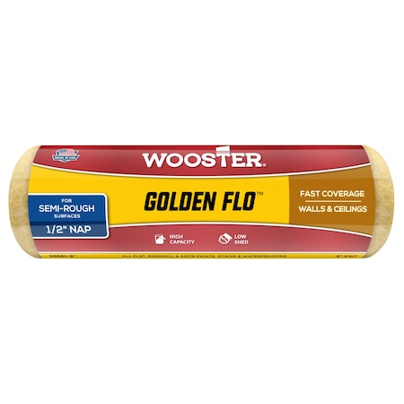 Wooster 9" Paint Roller Cover, 1/2" Nap Nap, Knit Fabric RR661