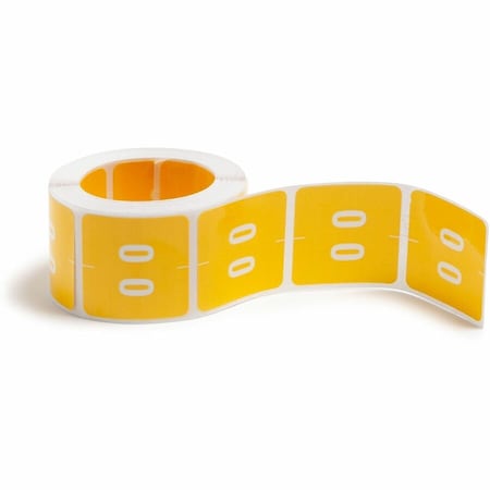 Smead NUMERICAL END TAB FILE FOLDER LABELS, 0, 1.5 X 1.5, YELLOW, 250/ROLL 67420
