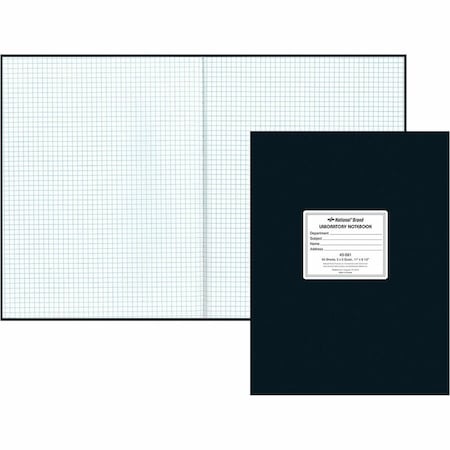 Rediform Rediform National Laboratory Notebook, 8-1/2in x 11in, Quad Ruled, Black Cover, 60 Sheets/Pad 43591