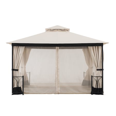 Sunjoy Beige Replacement Mosquito Netting For Belcourt Gazebo 11x13 FT A101012400/A101012410 A111510300