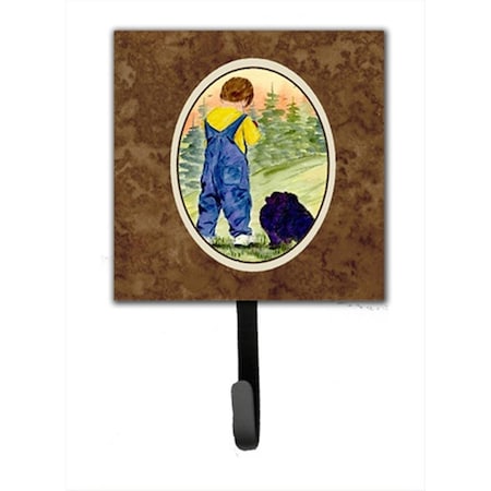 Carolines Treasures 4.25 x 6 in. Little Boy with His Pomeranian Leash Or Key Hook SS8544SH4