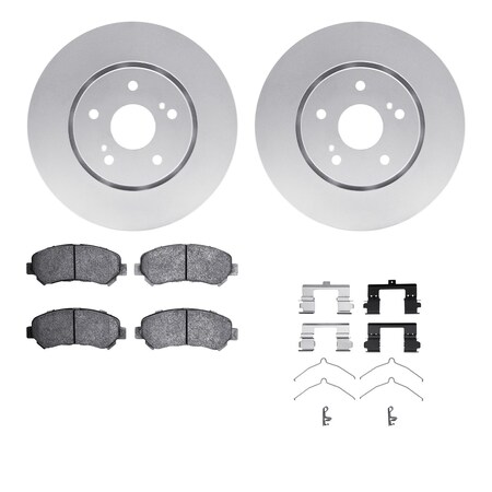 Dynamic Friction Co DFC GEOSPEC Coated Rotors with 5000 Brake Pads - Ceramic and Hardware 4512-01015