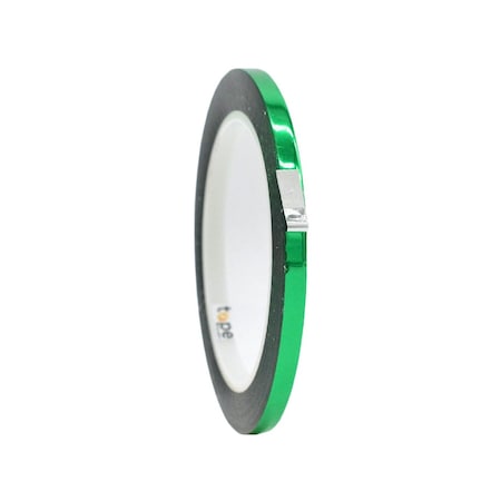 Wod Tape MPFT1 Metalized Polyester Mylar Film Tape Green: 3/8 in. x 72 yds, 128PK WOD MPFT1-00375-128-72-GRE
