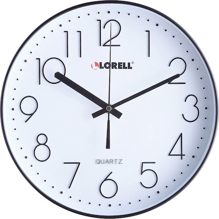 Lorell 12" Quiet Wall Clock, Black 61011