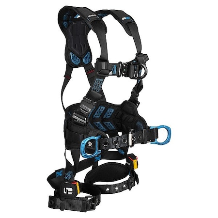 Falltech FT-One Full Body Harness, S, 425 lb, Quick-Connect Chest/ Tongue Leg Straps, Back, Chest D-Ring 8127BFDS