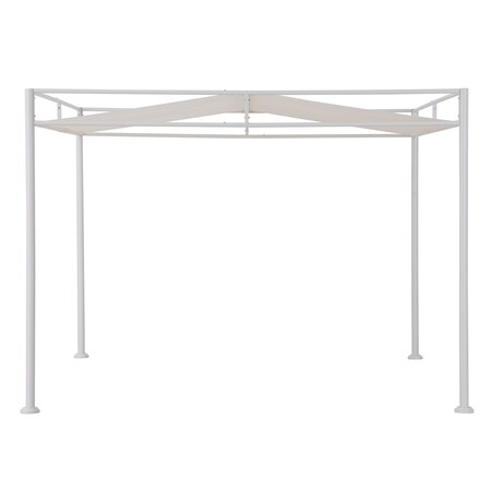 Sunjoy 10 ft x 10 ft Darkeford Metal Pergola with White Sling Fabric Canopy A106024801