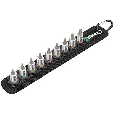 Wera Belt A 3 TORX HF Zyklop bit socket set with holding function, 1/4 in drive, 9 pieces 5003882001