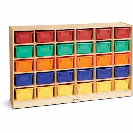 Jonti-Craft 30 Cubbie-Tray Mobile Storage, with Colored Trays 0431JC