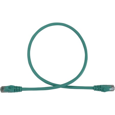 Eaton Tripp Lite Series Cat6a 10G Snagless Molded UTP Ethernet Cable RJ45 M/M, PoE, Aqua, 2 ft. 0.6 m N261-002-AQ