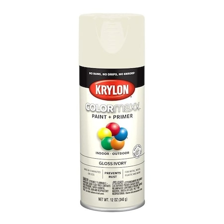 Krylon Enamel Spray Paint, Gloss, Ivory, 12 oz, Can K05524007