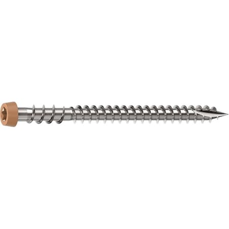 Camo Deck Screw, No 10 Thread, 2-1/2 in L, Reverse Upper Thread, Trim Head, Star Drive, Sharp, Type-17 Point 0367158CS