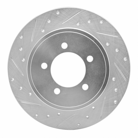 Dynamic Friction Co DFC Brake Rotor - Drilled and Slotted - Silver 631-54178L