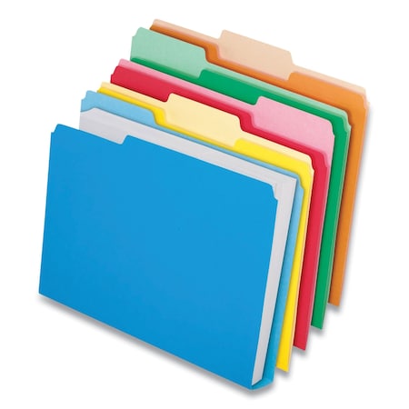 Pendaflex Double Stuff File Folders, 1/3-Cut Tabs: Assorted, Letter, 1.5in Expansion, Assorted Colors, 24PK 54458EE