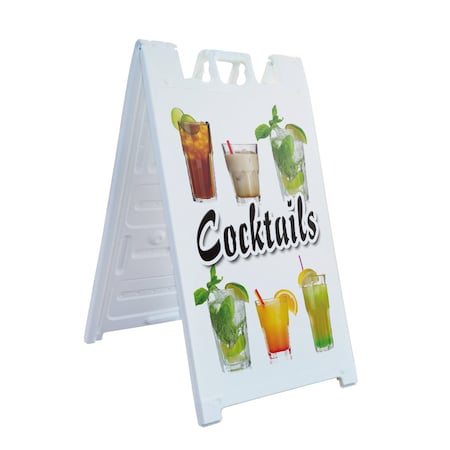 Signmission Cocktails, A-Frame & 2 Sign Inserts, Heavy-Duty Plastic Frame SBHD-C-2436-Cocktails