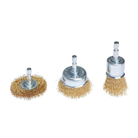 Do It Best Brass Coated Wire Wheel Brush Set, 3-Piece 600 021-9009