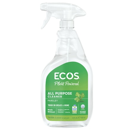 Ecos Surface Cleaner, Parsley, 22 oz., PK6, Bottle, Parsley, 6 PK 97466