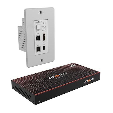 Bzbgear 4K UHD 18Gbps HDBaseT HDMI/MDP/KVM Wall Plate Transmitter and Receiver Kit up to 230ft BG-EXHD-70UWP-W