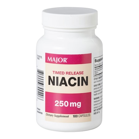 Major Pharmaceuticals Niacin, Dietary Supplement, Major 250mg Strength, 100PK 10006070020