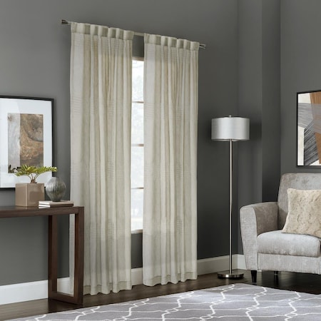 Habitat 52 x 95 in. Lindsey Back Tab Curtain Panel Window Dressing, Linen 71984-142-52-95-110
