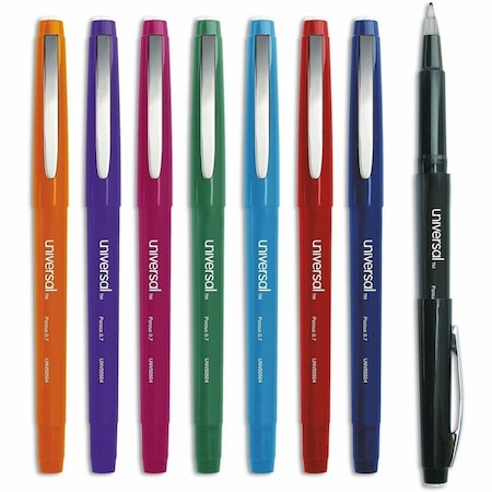 Universal Products Universal Stick Porous Point Pen, Medium 0.7mm, Assorted Ink/Barrel, 8/Pack UNV50504