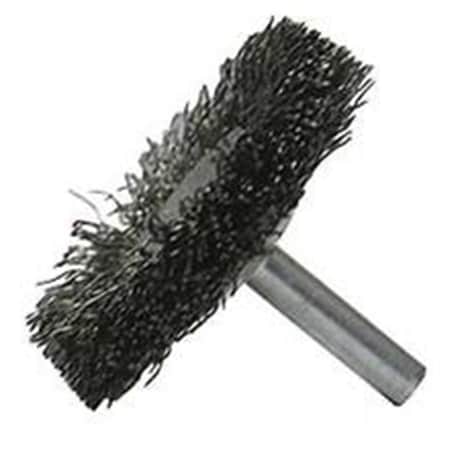 Weiler 4 in. Stem-Mounted Concave Crimped Wire Wheel, 0.008 in. Steel Fill 804-17922