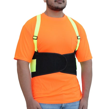 Glow Shield Hi-Vis Lime Green, Elastic Suspenders, Adjustable Clips, 3XL BB800FG 3XL