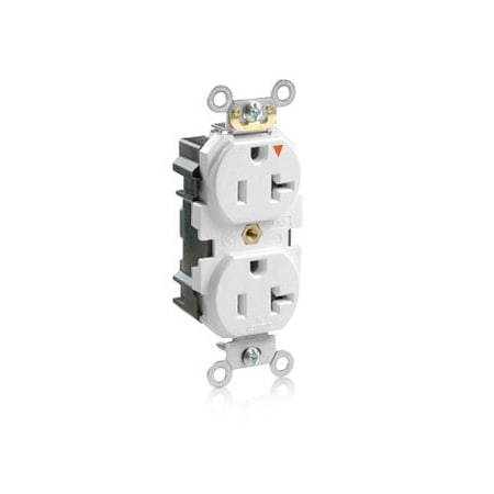 Leviton Lev-Lok Industrial Grade Duplex Receptacle, 20 Amp, 125 Volt M5362-IGW