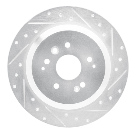 Dynamic Friction Co DFC Brake Rotor - Drilled and Slotted - Silver 631-58028R