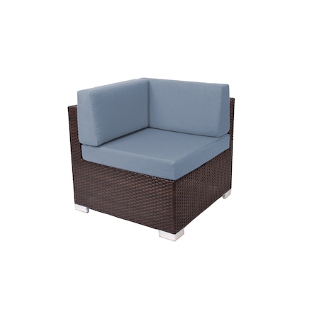 Bfm Seating Aruba Wicker Corner Sofa Section with Cushions PH5101JV-C-14059