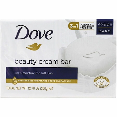 Dove Body Soap, Perfumed, White, 3.25 oz, Moisturizing, Wrapped CB370944