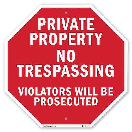Signmission Private Property No Trespassing Vio, 10 Inch X 10 Inch, Aluminum Metal Signs OC-A-10-157