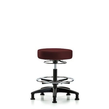 Blue Ridge Ergonomics Bench Stool, Med, Vinyl, CF, Glides, Burg BR-VMBSO-RG-CF-RG-8569