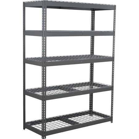Global Industrial 5 Shelf, Heavy Duty Boltless Shelving, Starter, 72"W x 18"D x 96"H, Wire Deck B3171032