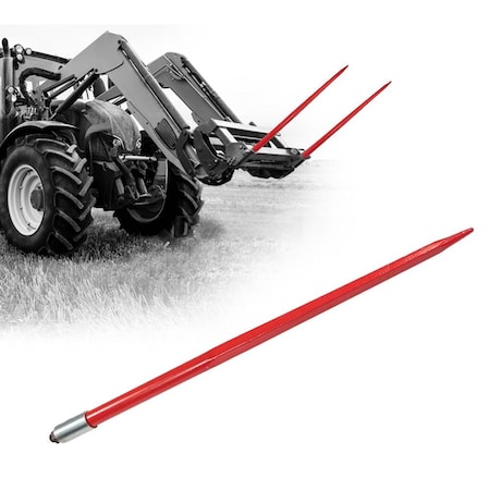 Mytee Products Hay Spear 39 in Bale Spear 3000 lbs WLL Bale Spike, Bale Forks for Tractors HSPEAR-39-R
