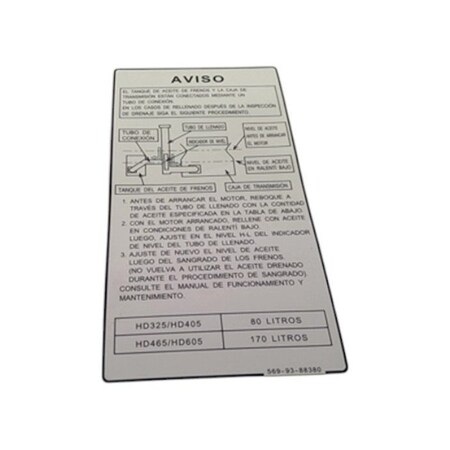 Komatsu PLATE, KOMATSU OEM 569-93-88380 569-93-88380