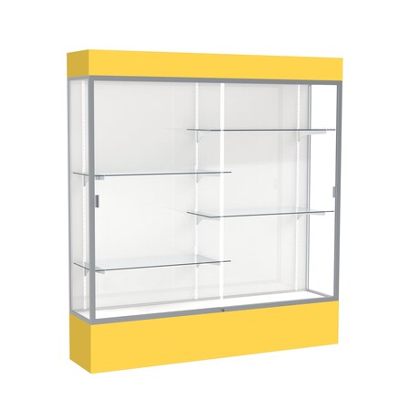 Ghent Lighted Floor Display Case 72x80x16, White, Satin 3176WB-SN-GR