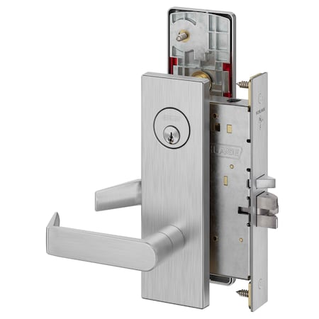 Schlage Commercial Classroom Security Mortise Lock C Keyway with 06 Lever and N Escutcheon with Inside Locked L9071P06N626ISLOC