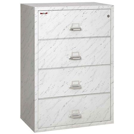 Fireking 4 Drawer, 1 Hr Fire & impact rated, 38" wide lateral Calcutta Marble 4-3822-CMA