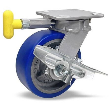 Hamilton Plate Caster, Kingpinless Swivel, Poly, 6 in., 960 lb S-ZFWH-6SPB-4SL-FB