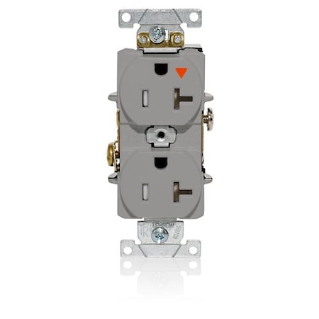 Leviton Duplex Receptacle Outlet, 20A, Gray, 125V T5362-IGG