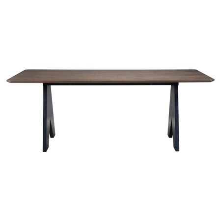 Homeroots 79" Espresso Solid Wood Cross Leg Base Dining Table 623354