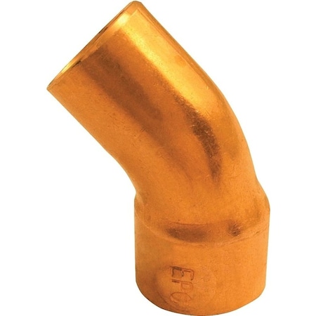 Epc Elkhart Products Street Pipe Elbow, 3/4 in, Sweat x FTG, 45 deg Angle, Copper 31202